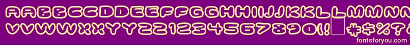 DsDownCyr Font – Yellow Fonts on Purple Background