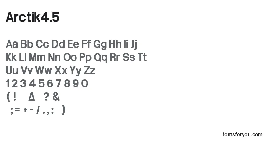 Arctik4.5 Font – alphabet, numbers, special characters