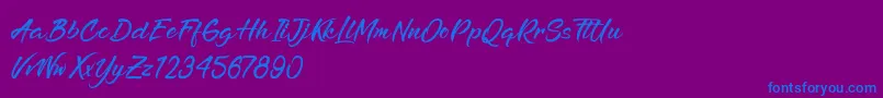 RefreshenAndSoftening Font – Blue Fonts on Purple Background