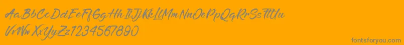 RefreshenAndSoftening-Schriftart – Graue Schriften auf orangefarbenem Hintergrund