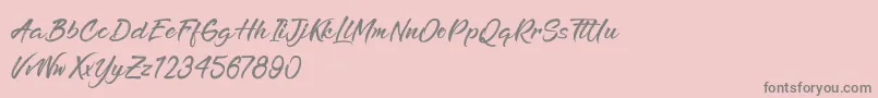Fonte RefreshenAndSoftening – fontes cinzas em um fundo rosa