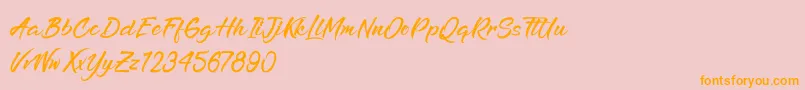 RefreshenAndSoftening Font – Orange Fonts on Pink Background