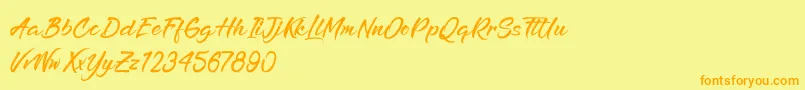 Шрифт RefreshenAndSoftening – оранжевые шрифты на жёлтом фоне