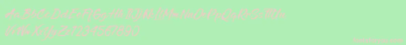 RefreshenAndSoftening Font – Pink Fonts on Green Background