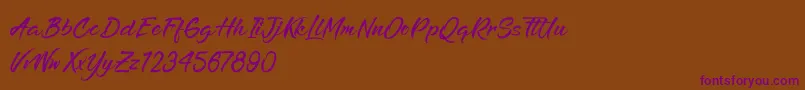 RefreshenAndSoftening Font – Purple Fonts on Brown Background