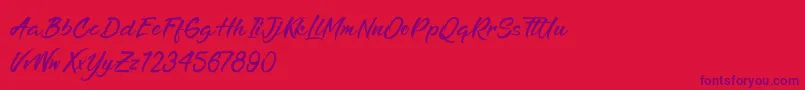 RefreshenAndSoftening Font – Purple Fonts on Red Background