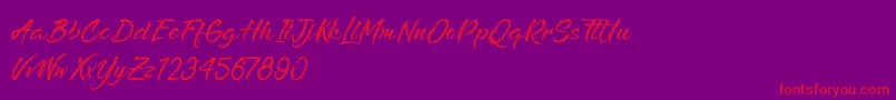RefreshenAndSoftening Font – Red Fonts on Purple Background