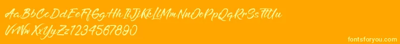 RefreshenAndSoftening Font – Yellow Fonts on Orange Background