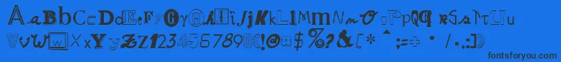 RansomNotesNormal Font – Black Fonts on Blue Background