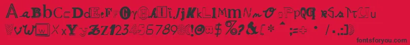 RansomNotesNormal Font – Black Fonts on Red Background