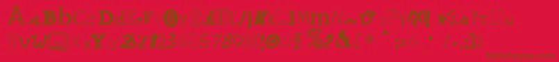 RansomNotesNormal Font – Brown Fonts on Red Background