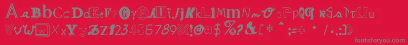 RansomNotesNormal Font – Gray Fonts on Red Background
