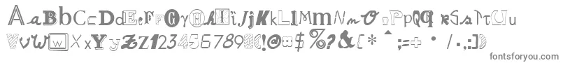 RansomNotesNormal-fontti – harmaat kirjasimet valkoisella taustalla
