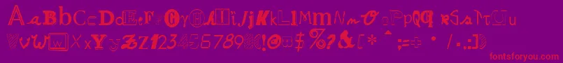 RansomNotesNormal Font – Red Fonts on Purple Background