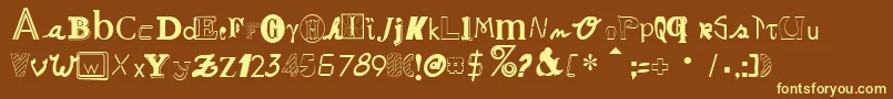 RansomNotesNormal Font – Yellow Fonts on Brown Background