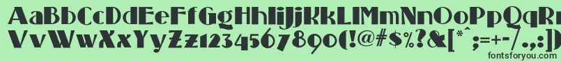 フォントStandingroomonlynf – 緑の背景に黒い文字