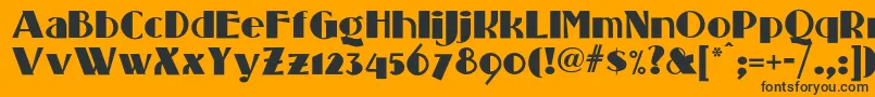Standingroomonlynf-Schriftart – Schwarze Schriften auf orangefarbenem Hintergrund