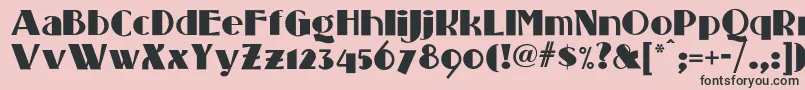 フォントStandingroomonlynf – ピンクの背景に黒い文字
