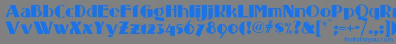 フォントStandingroomonlynf – 灰色の背景に青い文字