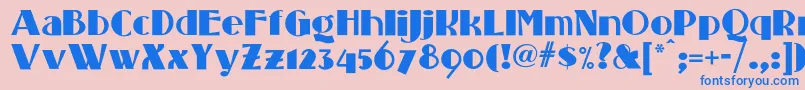Fonte Standingroomonlynf – fontes azuis em um fundo rosa