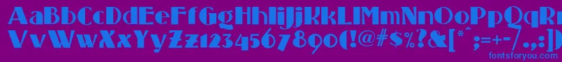 Шрифт Standingroomonlynf – синие шрифты на фиолетовом фоне
