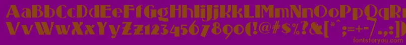 フォントStandingroomonlynf – 紫色の背景に茶色のフォント