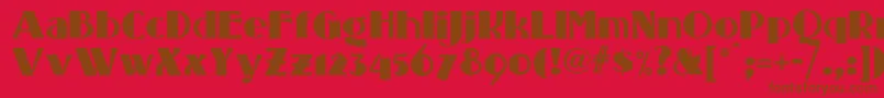 Шрифт Standingroomonlynf – коричневые шрифты на красном фоне
