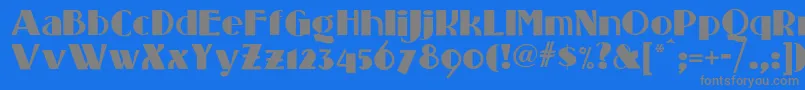 フォントStandingroomonlynf – 青い背景に灰色の文字