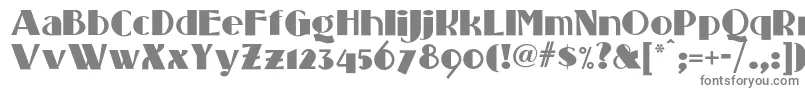 フォントStandingroomonlynf – 白い背景に灰色の文字