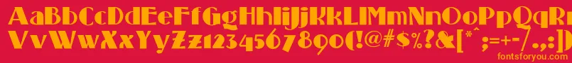 Standingroomonlynf Font – Orange Fonts on Red Background