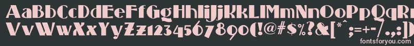 Standingroomonlynf-fontti – vaaleanpunaiset fontit mustalla taustalla