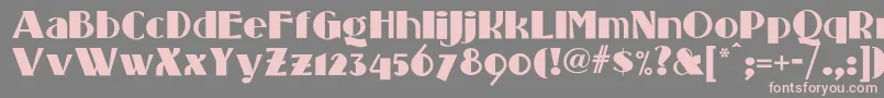 Standingroomonlynf-fontti – vaaleanpunaiset fontit harmaalla taustalla