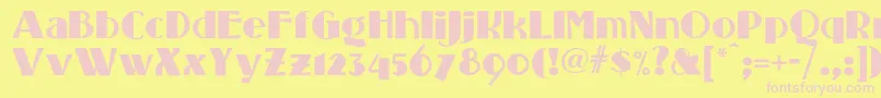 Standingroomonlynf Font – Pink Fonts on Yellow Background