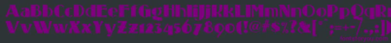 Шрифт Standingroomonlynf – фиолетовые шрифты на чёрном фоне