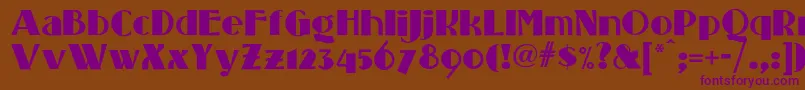 Standingroomonlynf Font – Purple Fonts on Brown Background