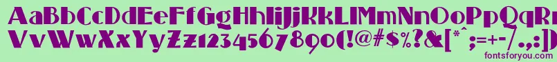 Standingroomonlynf Font – Purple Fonts on Green Background