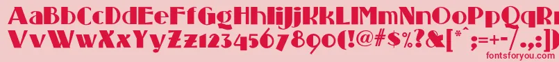 Standingroomonlynf Font – Red Fonts on Pink Background