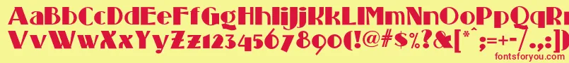 Standingroomonlynf Font – Red Fonts on Yellow Background