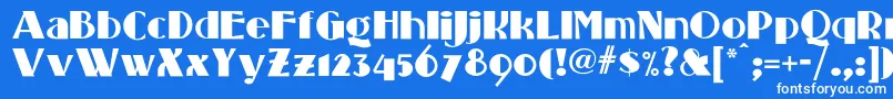 Шрифт Standingroomonlynf – белые шрифты на синем фоне