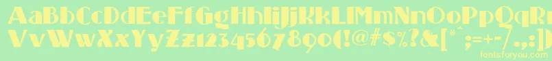 Шрифт Standingroomonlynf – жёлтые шрифты на зелёном фоне