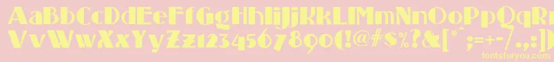 Standingroomonlynf-Schriftart – Gelbe Schriften auf rosa Hintergrund