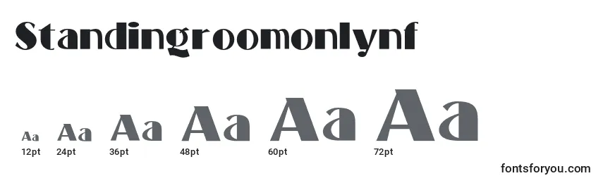 Größen der Schriftart Standingroomonlynf (102430)