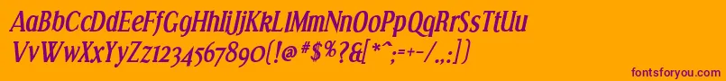 EffloresceBdIt Font – Purple Fonts on Orange Background