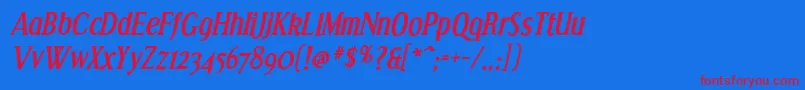 EffloresceBdIt Font – Red Fonts on Blue Background