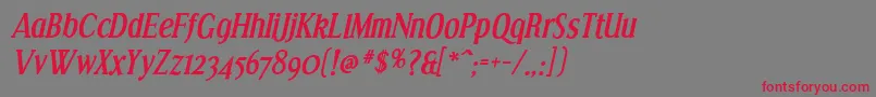 EffloresceBdIt Font – Red Fonts on Gray Background