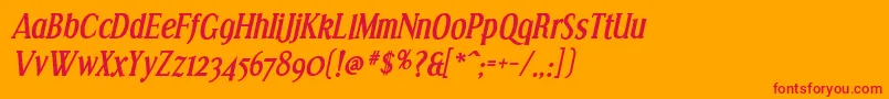 EffloresceBdIt Font – Red Fonts on Orange Background