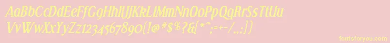 EffloresceBdIt Font – Yellow Fonts on Pink Background