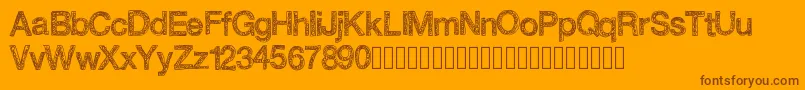 Swirlvetica-fontti – ruskeat fontit oranssilla taustalla