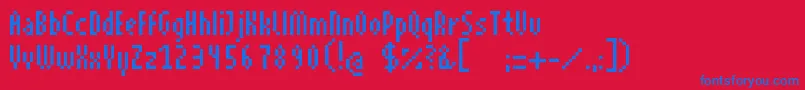 Superhelsm Font – Blue Fonts on Red Background