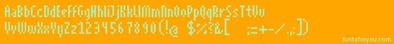 Superhelsm Font – Green Fonts on Orange Background